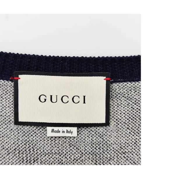 Gucci Geometrical GG Wool V-Neck Pullover - Picture 6 of 7